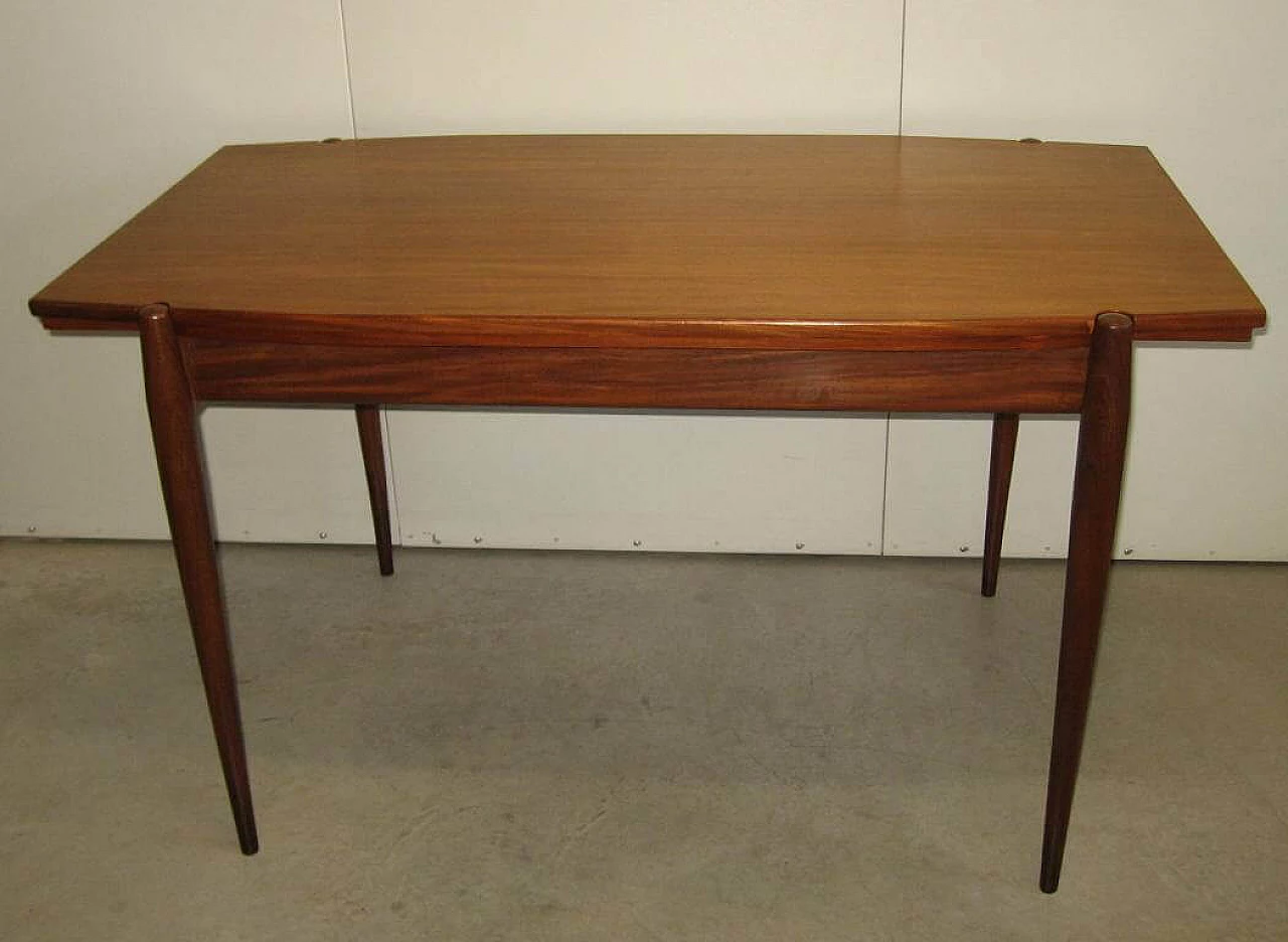 Tavolo allungabile impiallacciato in teak, anni '60 1264022