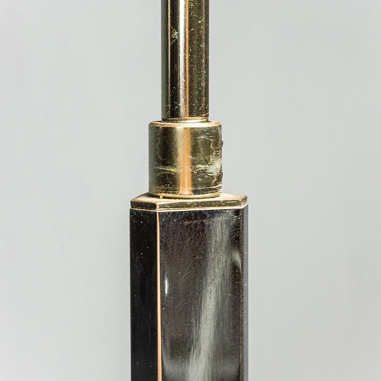 Chevron 3-light metal and brass chandelier by Sciolari, 70s 1264035