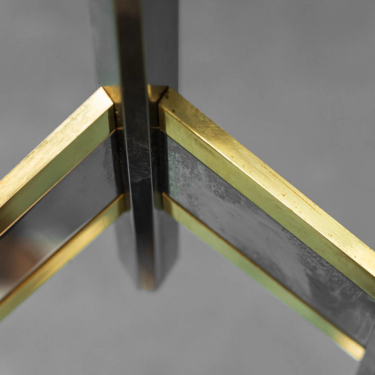 Chevron 3-light metal and brass chandelier by Sciolari, 70s 1264039
