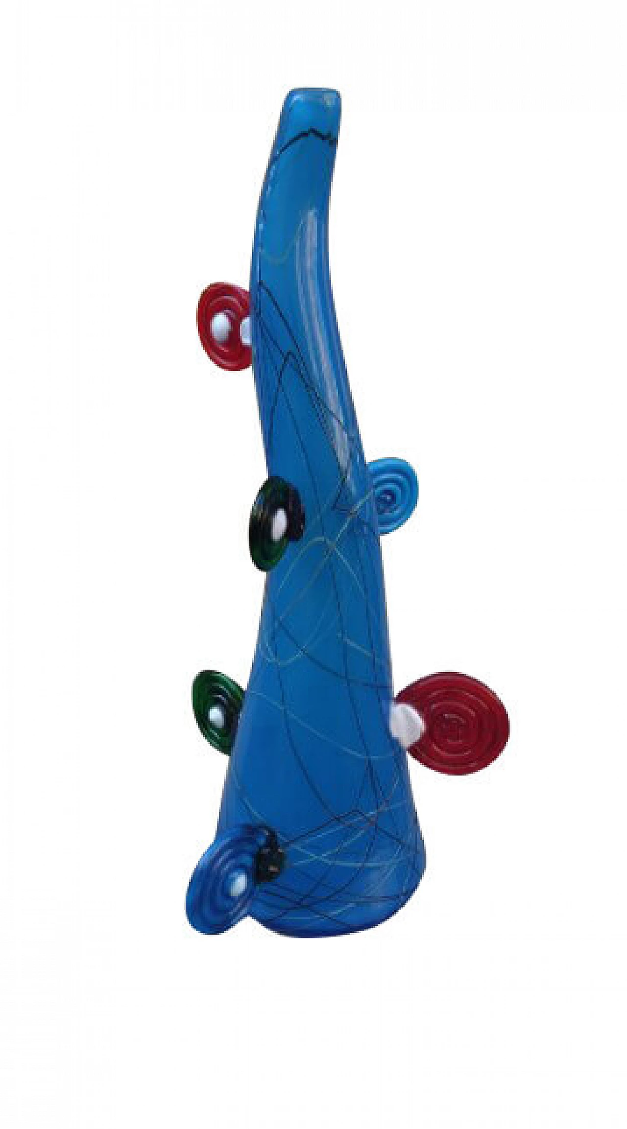 Vaso in vetro di Ettore Sottsass per Vivarini, anni '80 1264041