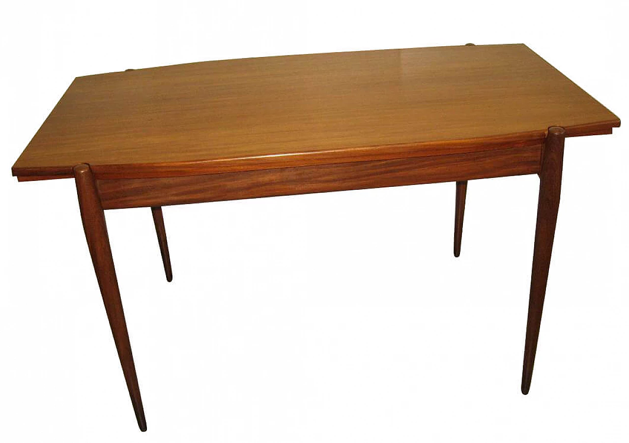 Tavolo allungabile impiallacciato in teak, anni '60 1264108