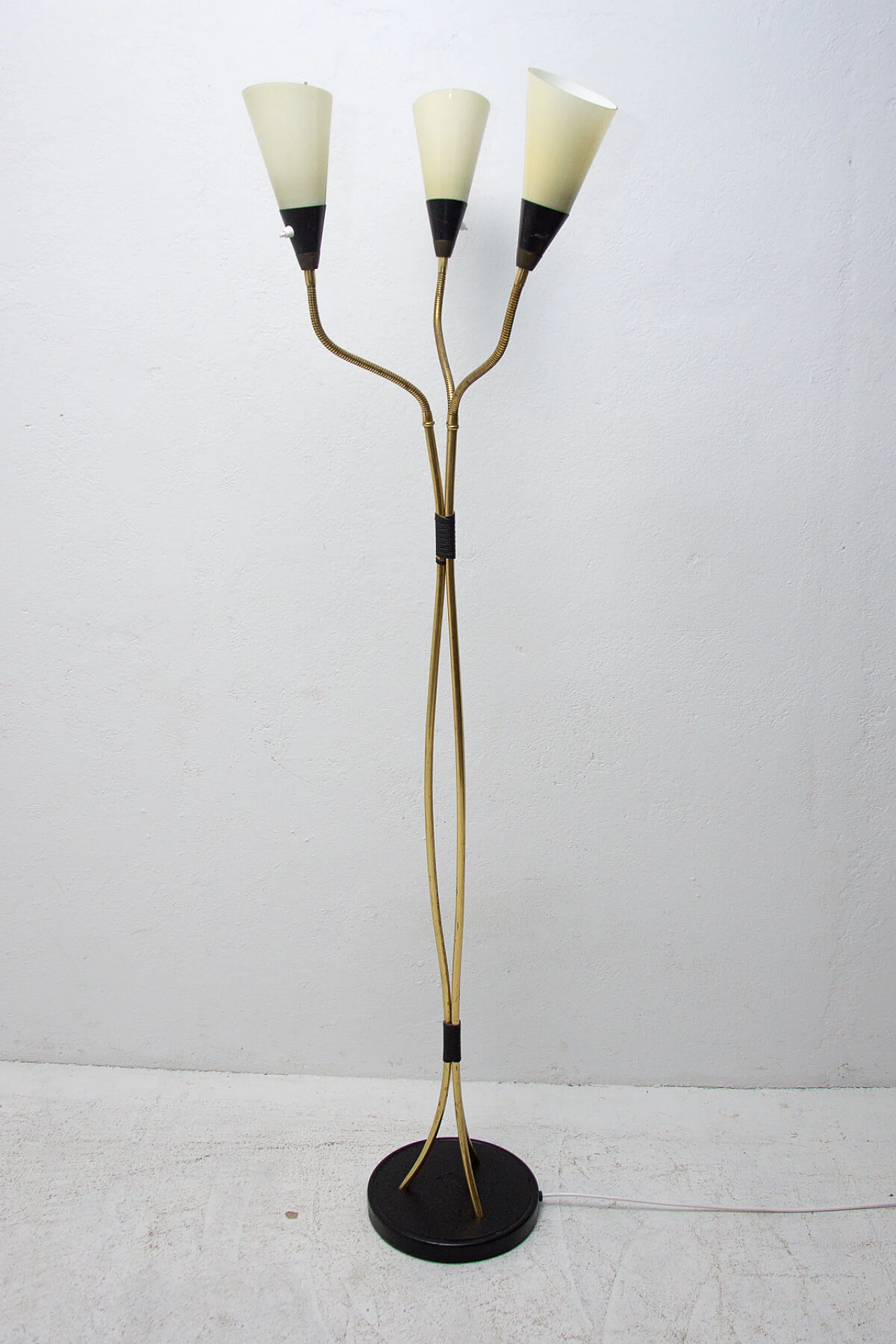 Lampada da terra regolabile a 3 luci, anni '60 1264430