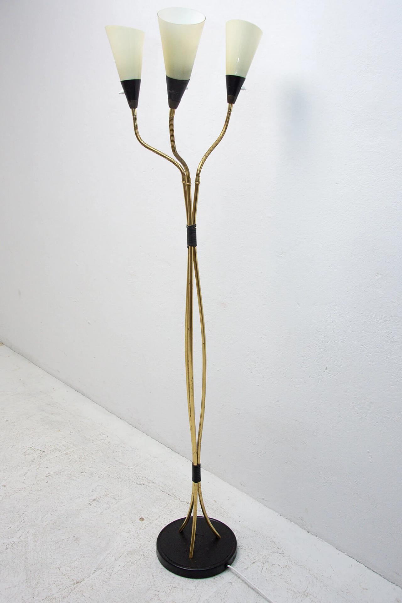 Lampada da terra regolabile a 3 luci, anni '60 1264432