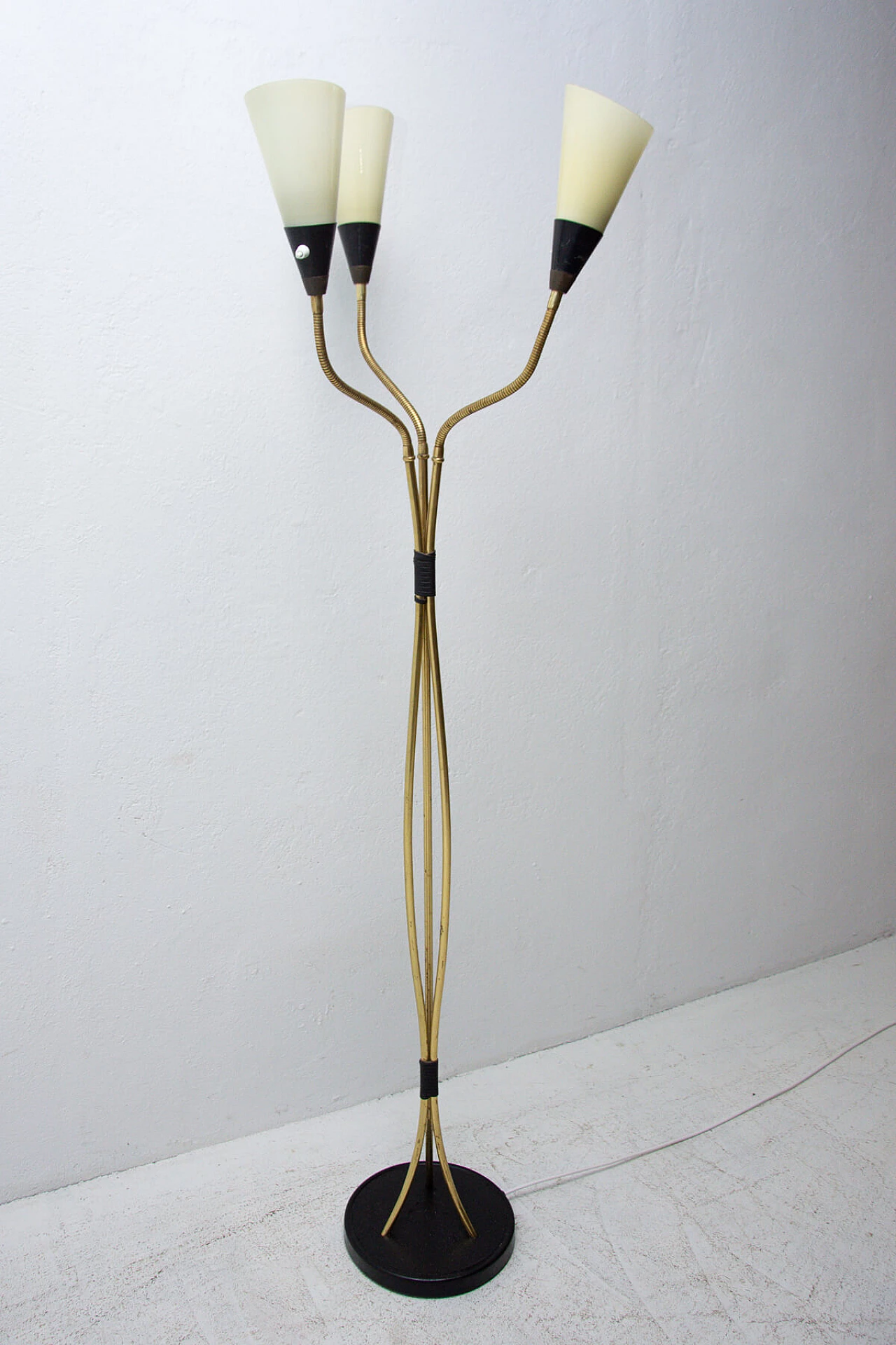 Lampada da terra regolabile a 3 luci, anni '60 1264433