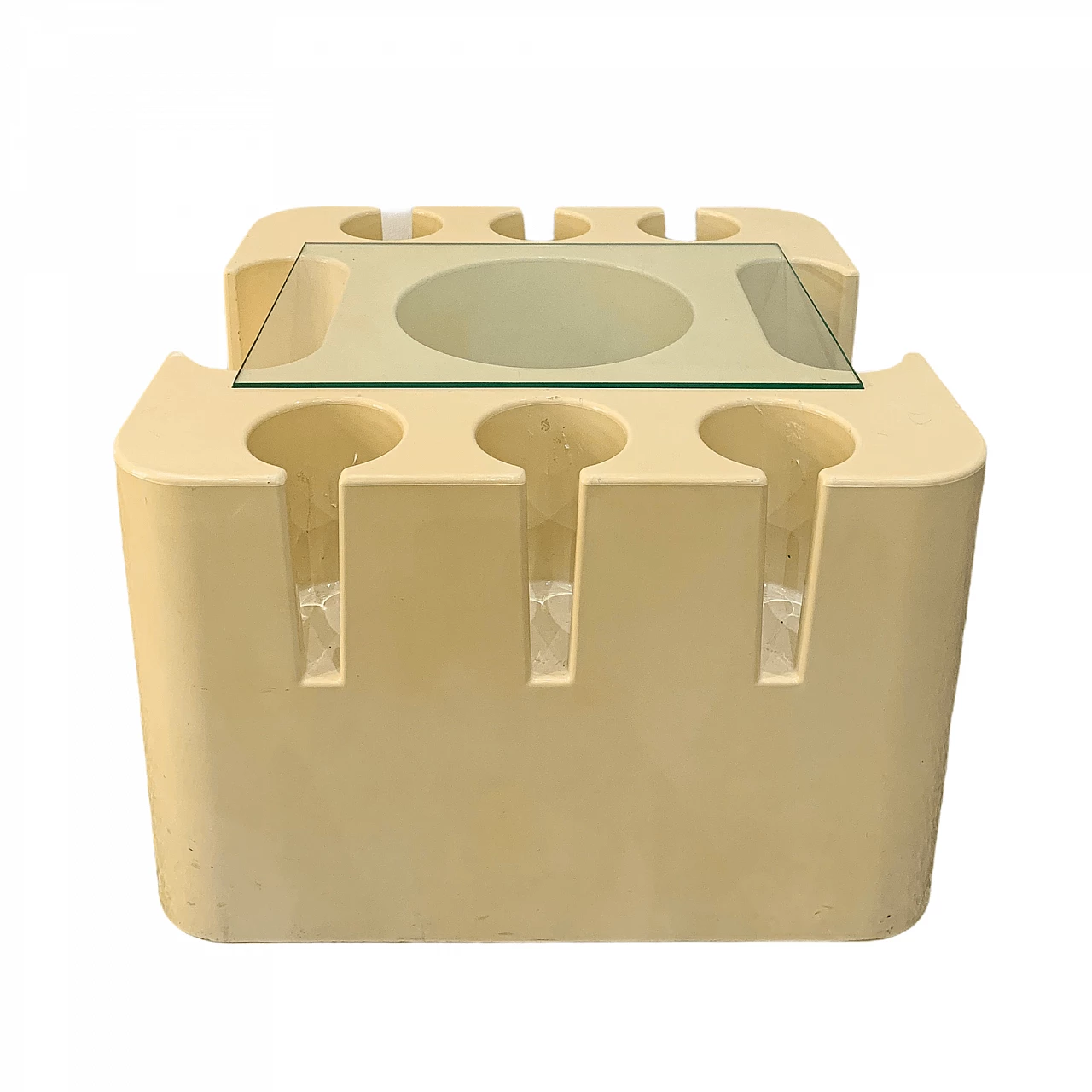 Bacco bar table with wheels in plastic and crystal by Sergio Mazza for Artemide, 60s 1264755