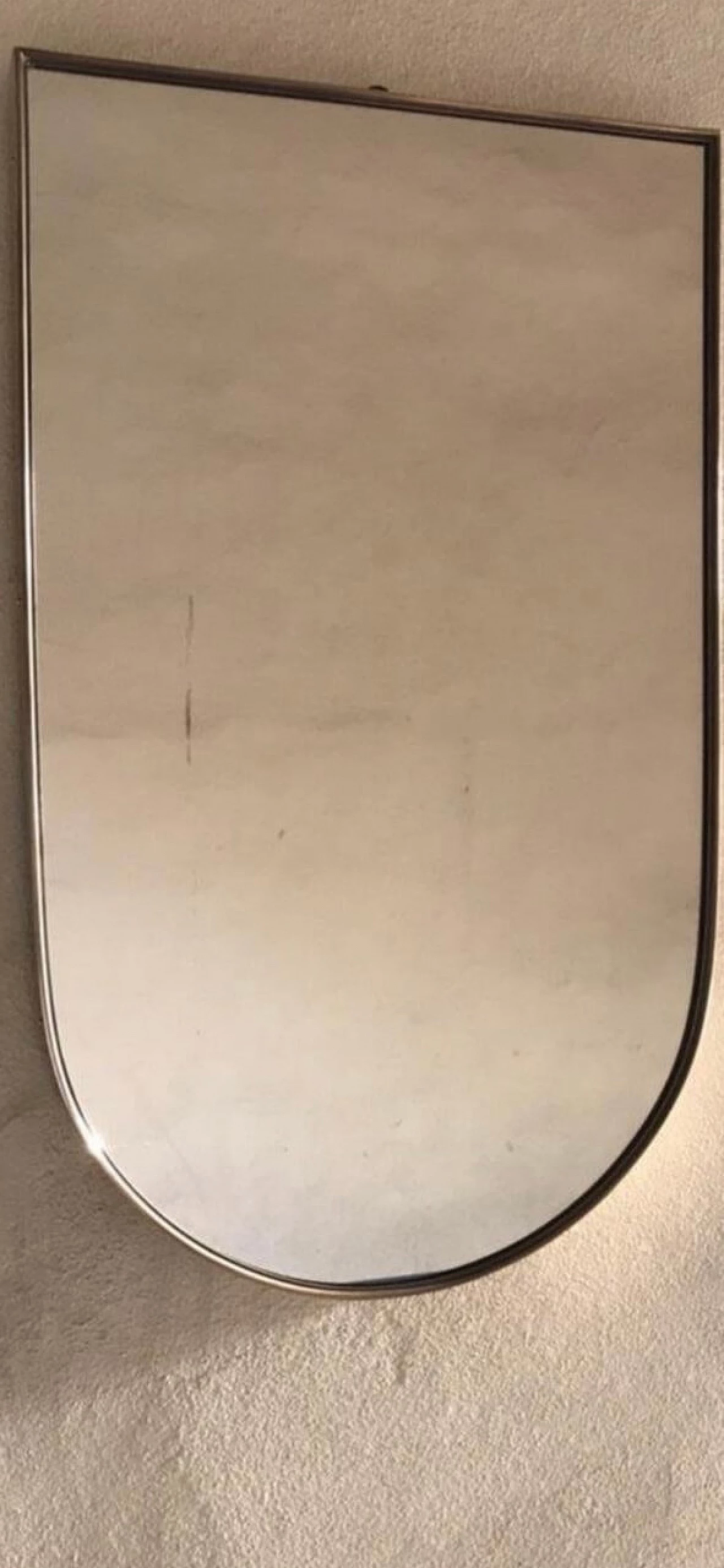 Specchio con cornice in ottone, anni '50 1265214
