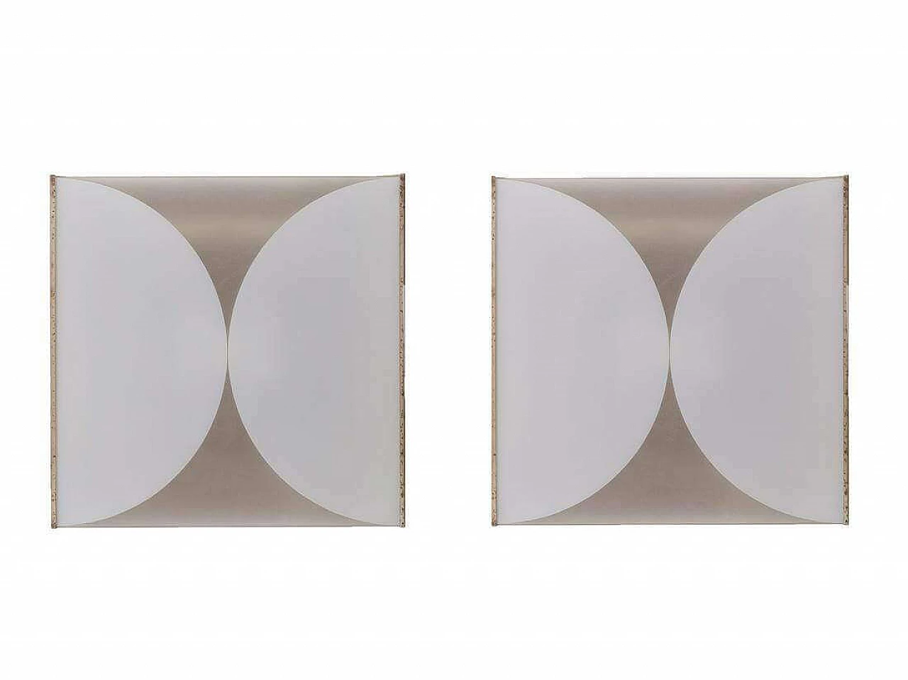 Coppia di lampade da parete Clessidra in metallo verniciato e vetro satinato di Bobo Piccoli per Fontana Arte, anni '70 1265277