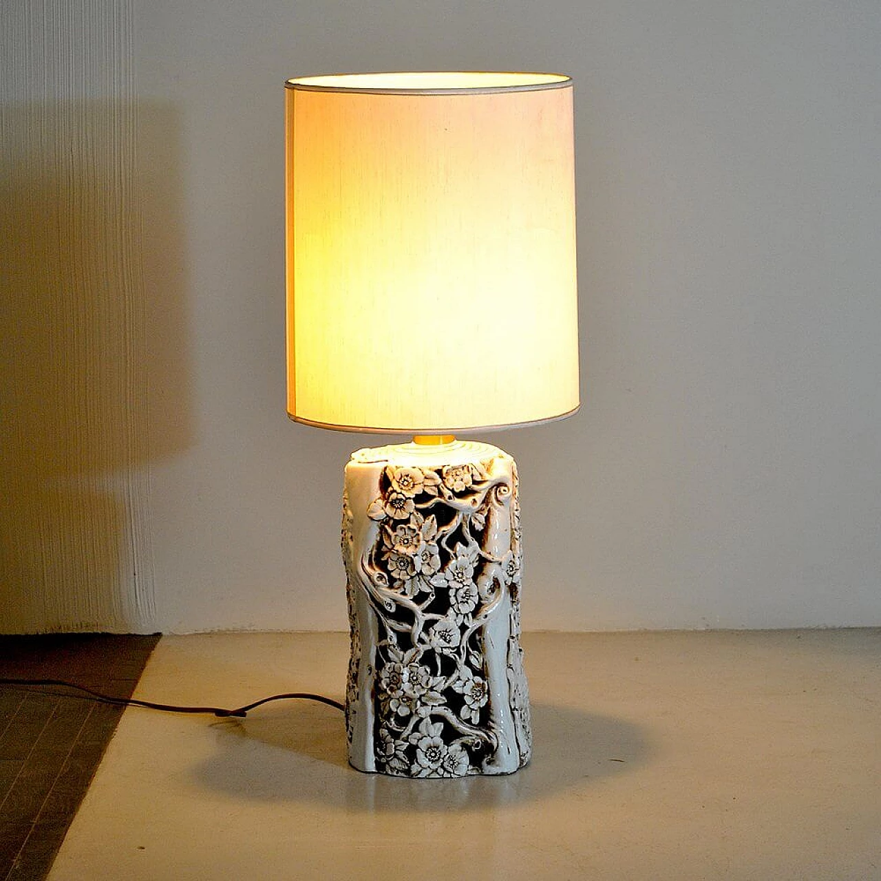 Sculptural table lamp in glazed ceramic, 60s 1265310