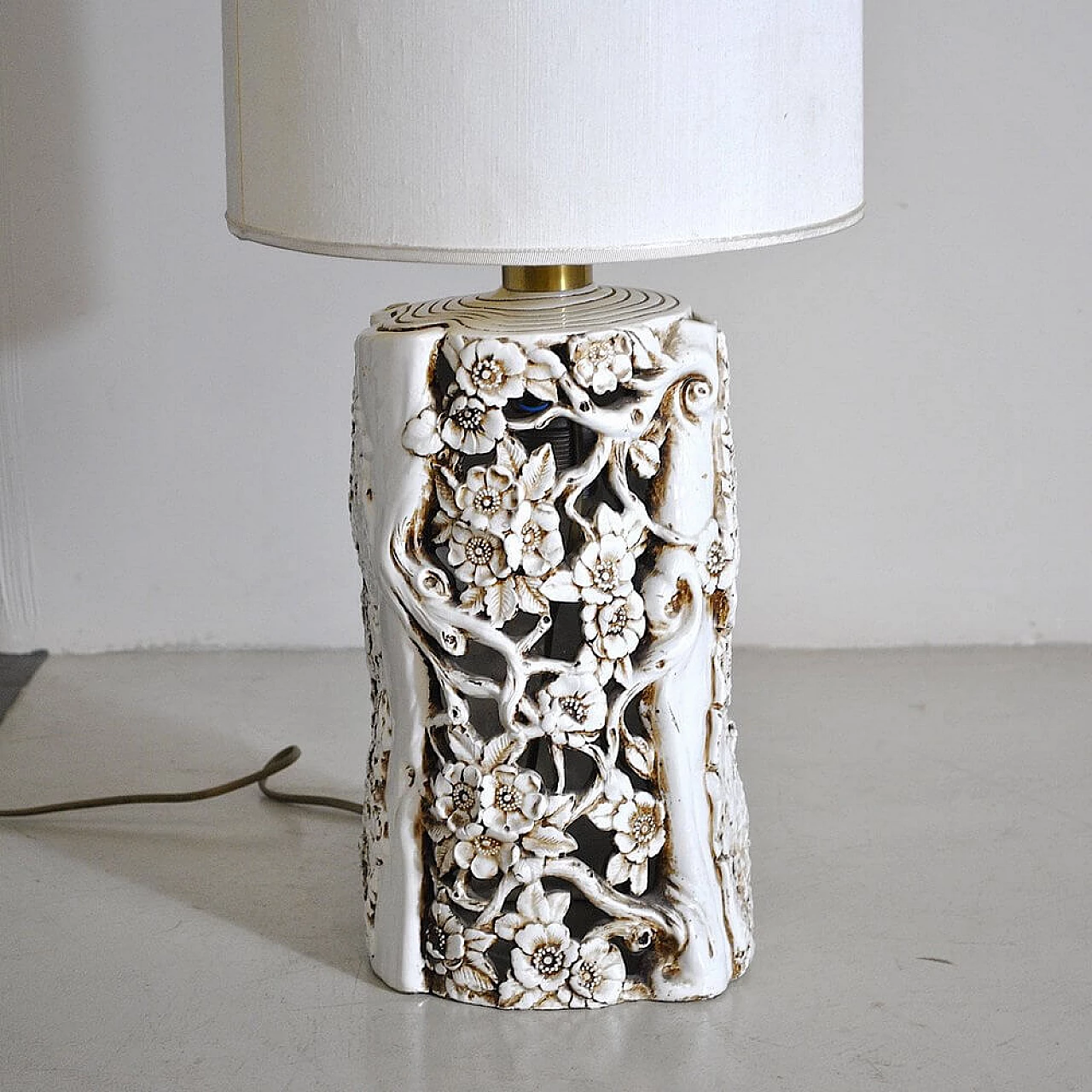 Sculptural table lamp in glazed ceramic, 60s 1265313