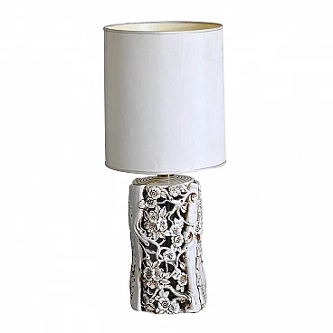 Sculptural table lamp in glazed ceramic, 60s
