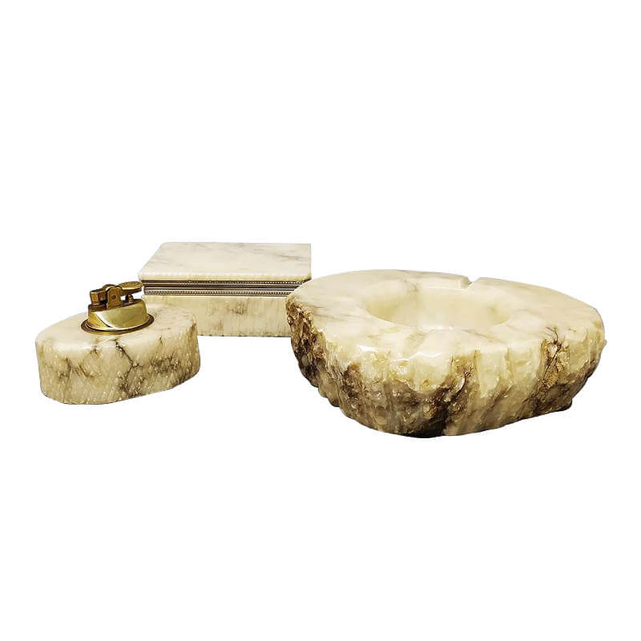 Romano Bianchi alabaster smoking set, 60s 1265474