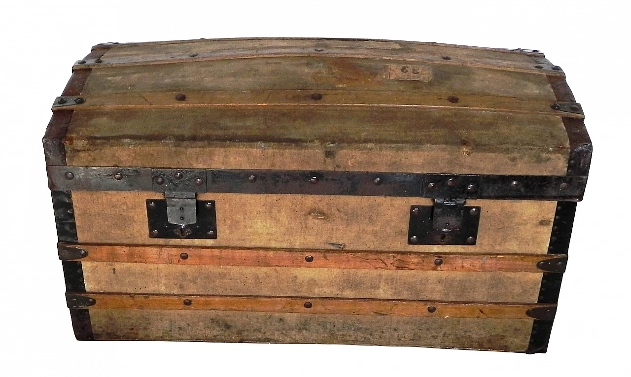 Wooden trunk lined with jute, Abyssinia, early 20th century 1265476