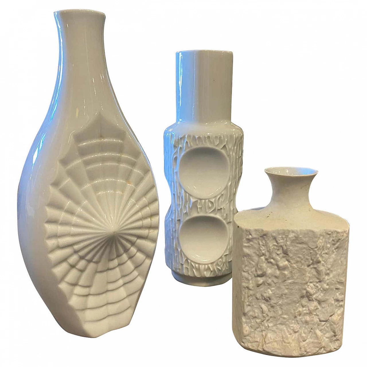 3 Vases in white porcelain, 80s 1265664