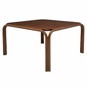 Table in walnut and plywood attributable to Angelo Mangiarotti, 60s