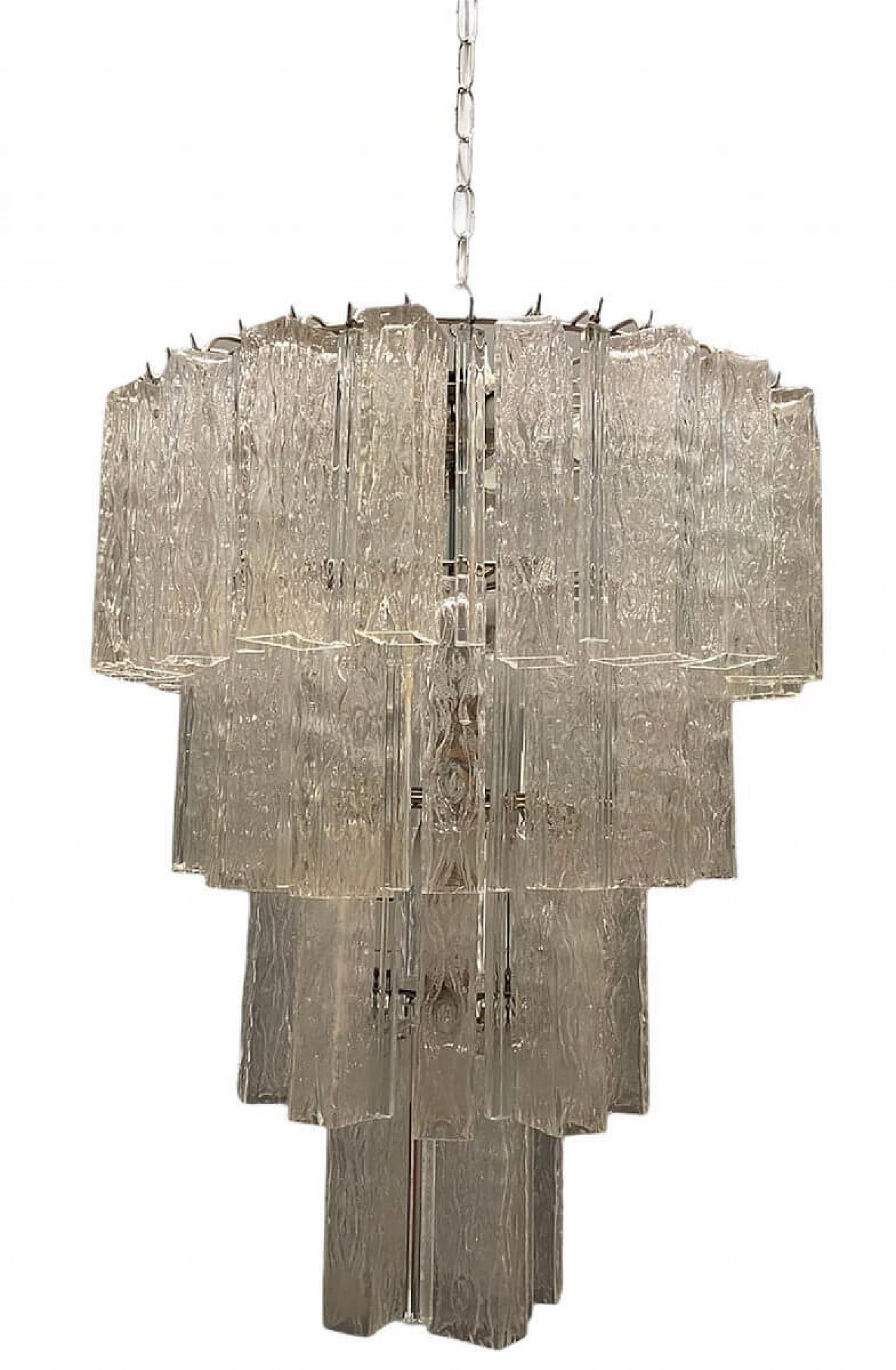 Tubular prism chandelier in Murano glass by Venini, 70s 1266206
