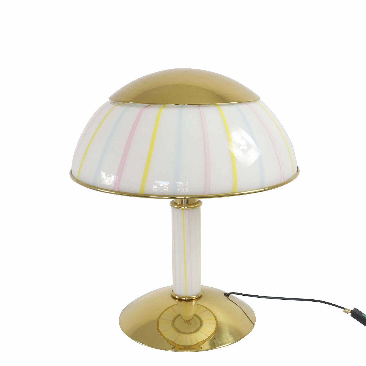 Mushroom table lamp in glass and metal by F. Fabbian, 50s 1266413