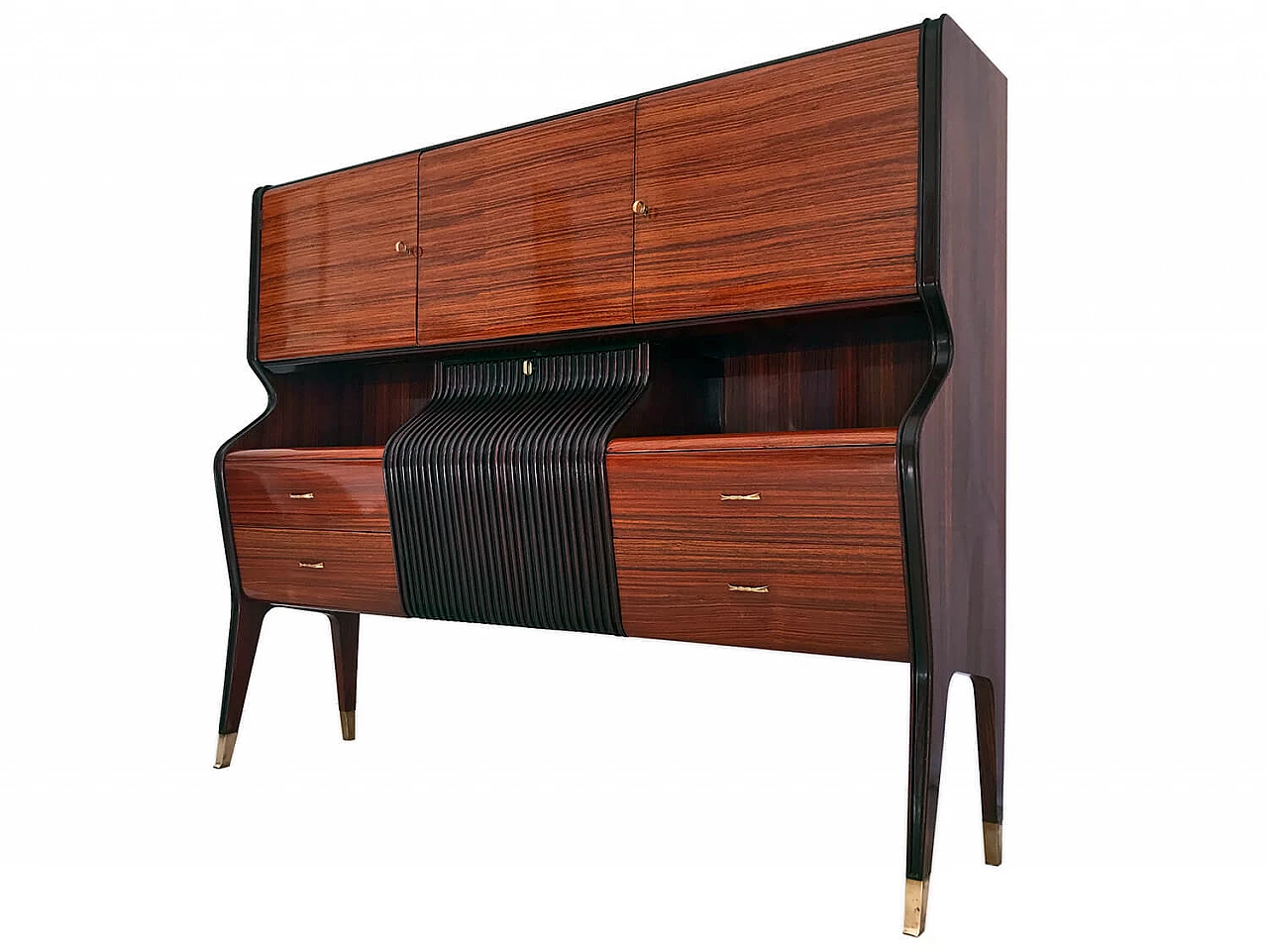 Wooden sideboard with bar cabinet by Osvaldo Borsani, 50s 1266496