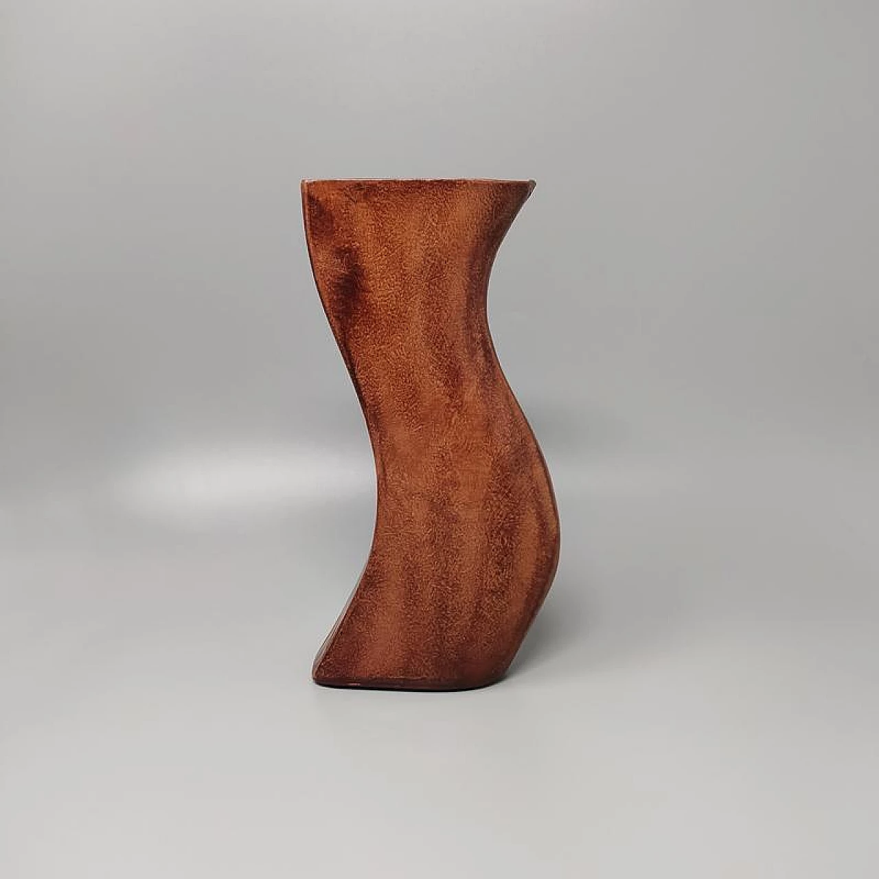 Pair of brown metal vases, 70s 1266545