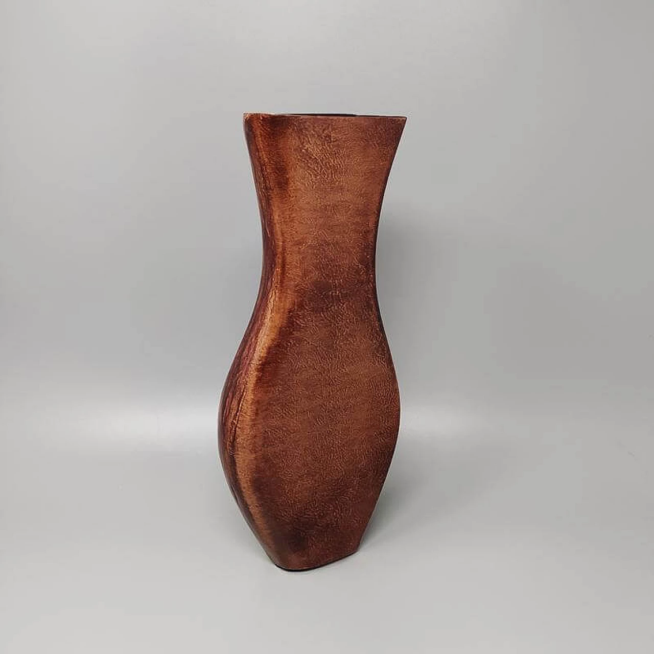 Pair of brown metal vases, 70s 1266546