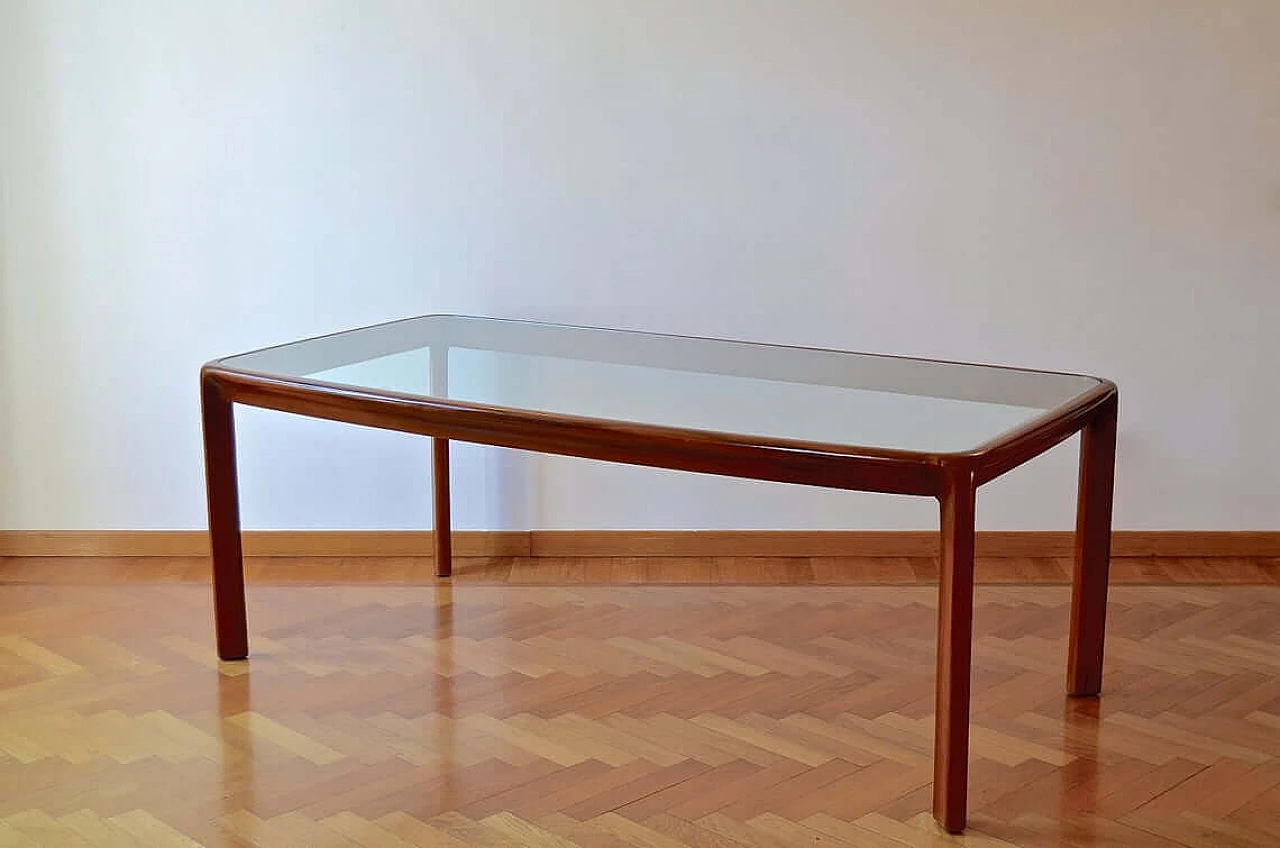 Table in wood and glass by Angelo Mangiarotti for Sorgente dei Mobili, 60s 1266914