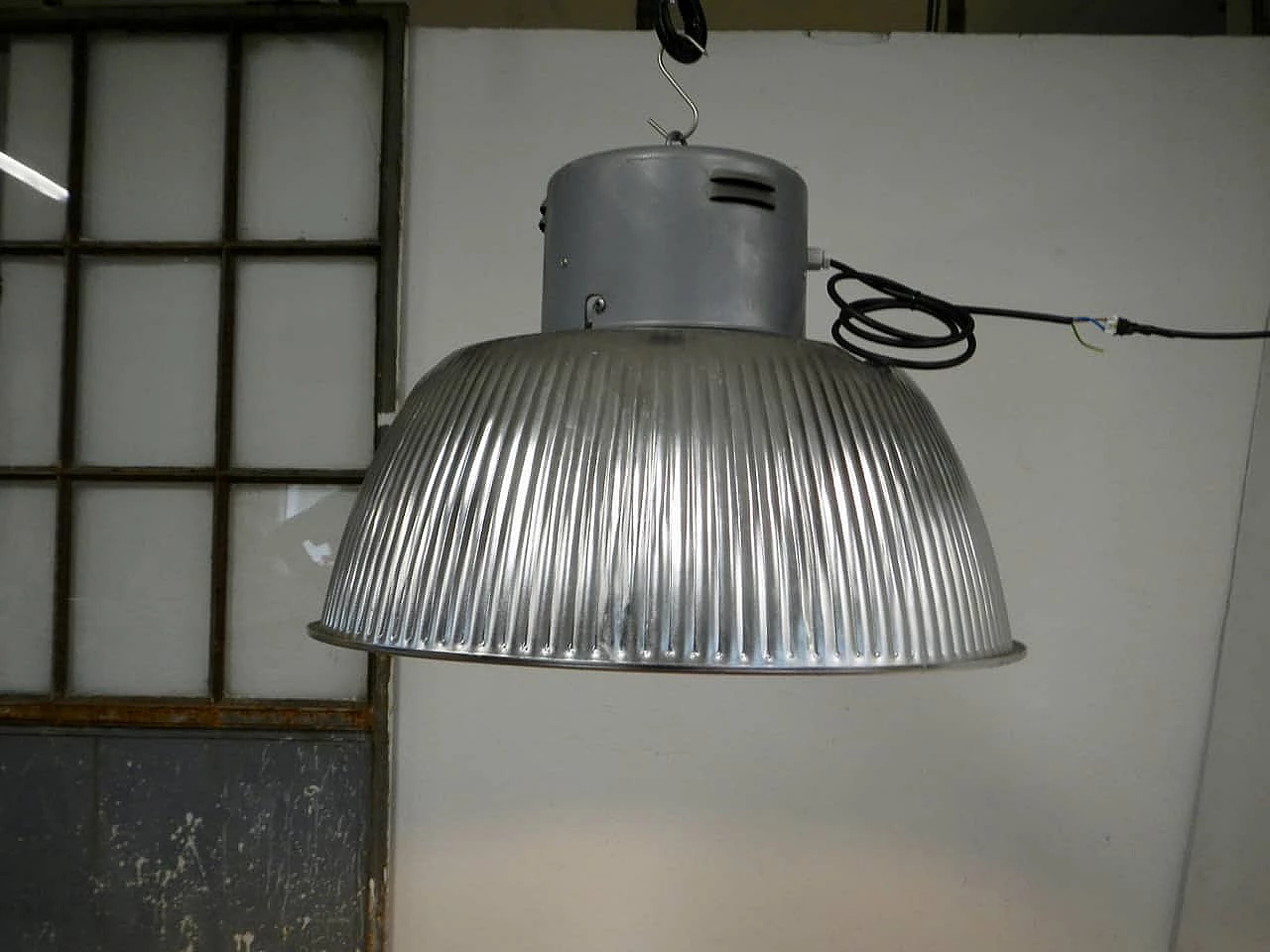 Ceramic and metal industrial lamp, 70s 1267023