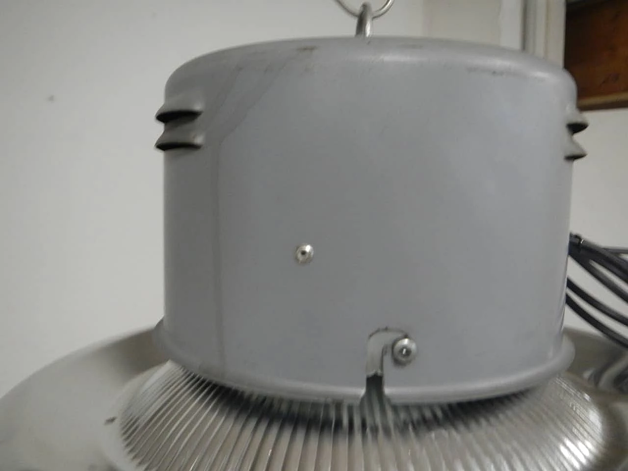 Ceramic and metal industrial lamp, 70s 1267028