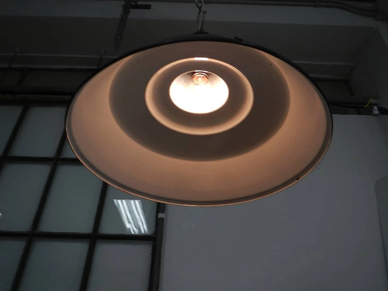 Ceramic and metal industrial lamp, 60s 1267034