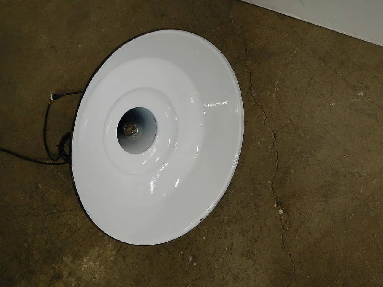 Ceramic and metal industrial lamp, 60s 1267036