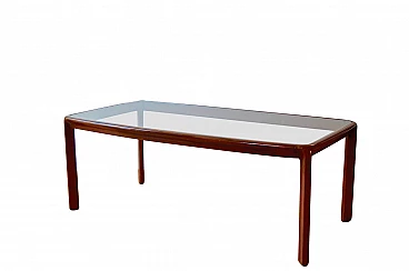 Tavolo in legno e vetro di Angelo Mangiarotti per Sorgente dei Mobili, anni '60
