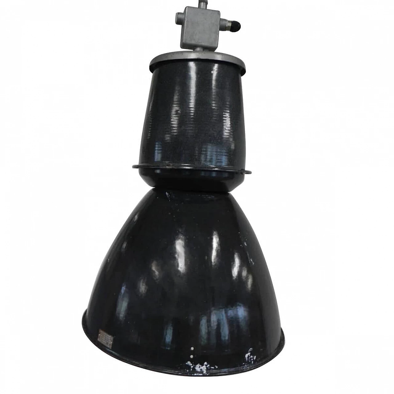 Industrial enameled metal and ceramic lamp, 1960s 1267236