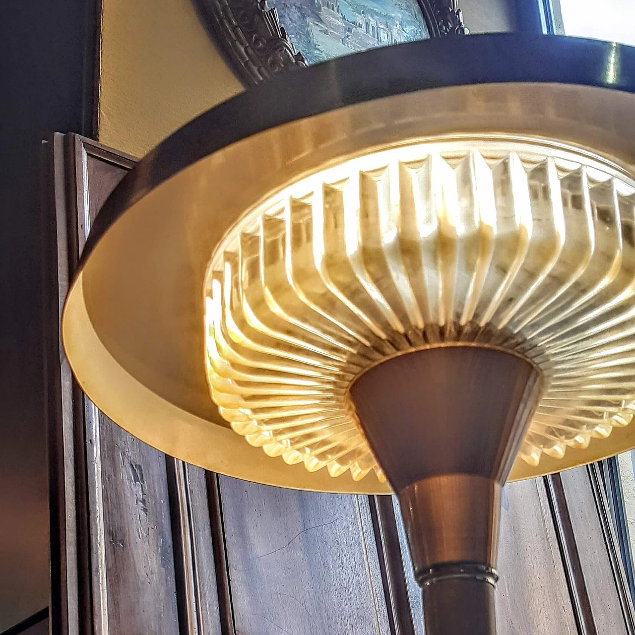 Ministerial table lamp in metal, 40s 1267589