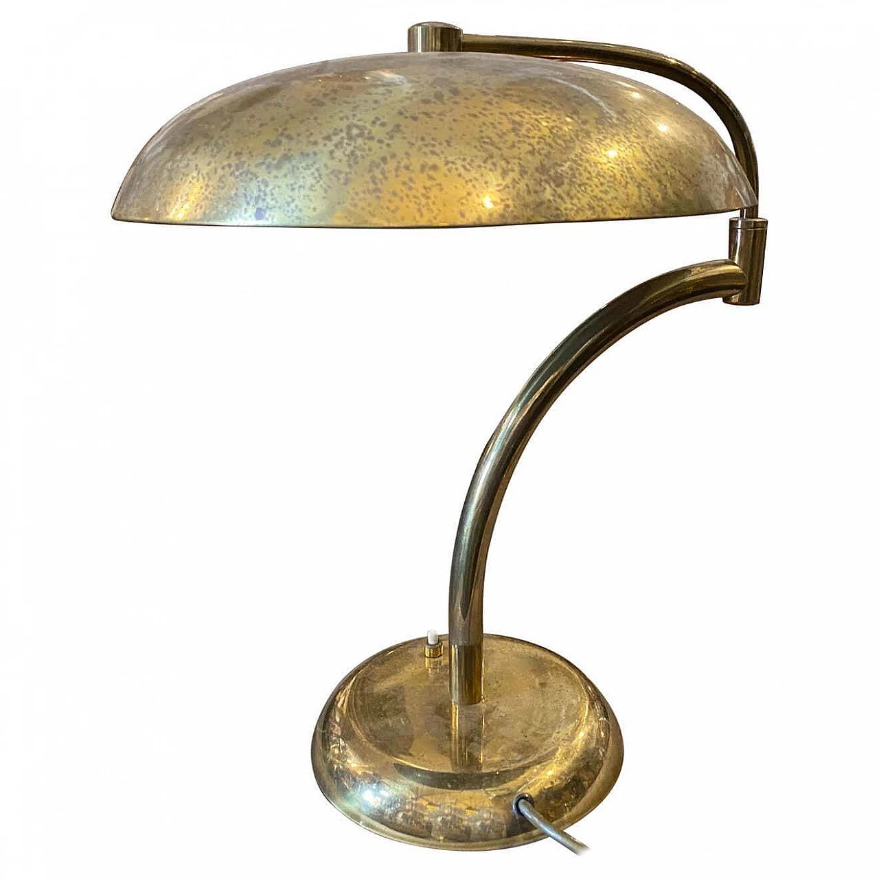 Lampada da tavolo in stile Angelo Lelli in ottone massiccio, anni '50 1267676