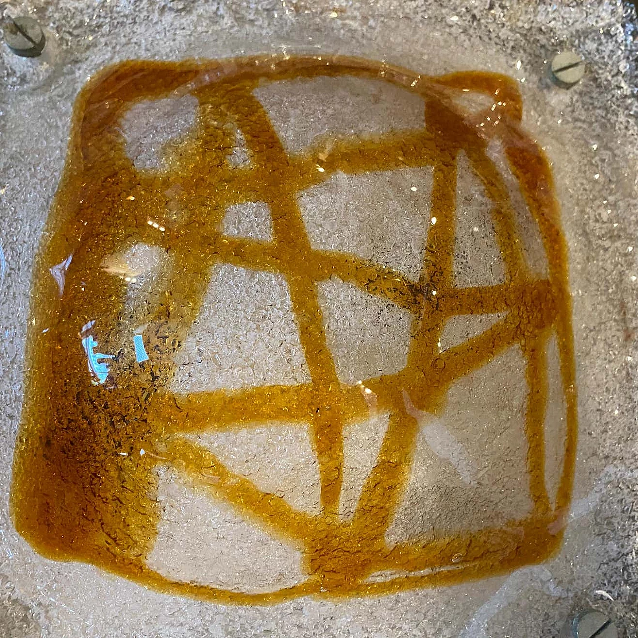 Coppia di appliques Space Age in vetro di Murano e metallo di Mazzega, anni '70 1267705