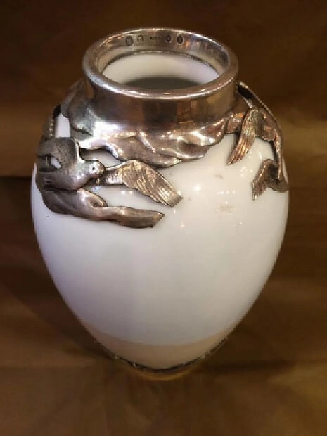 Vaso in ceramica e argento di Royal Copenhagen, anni '10 1267752