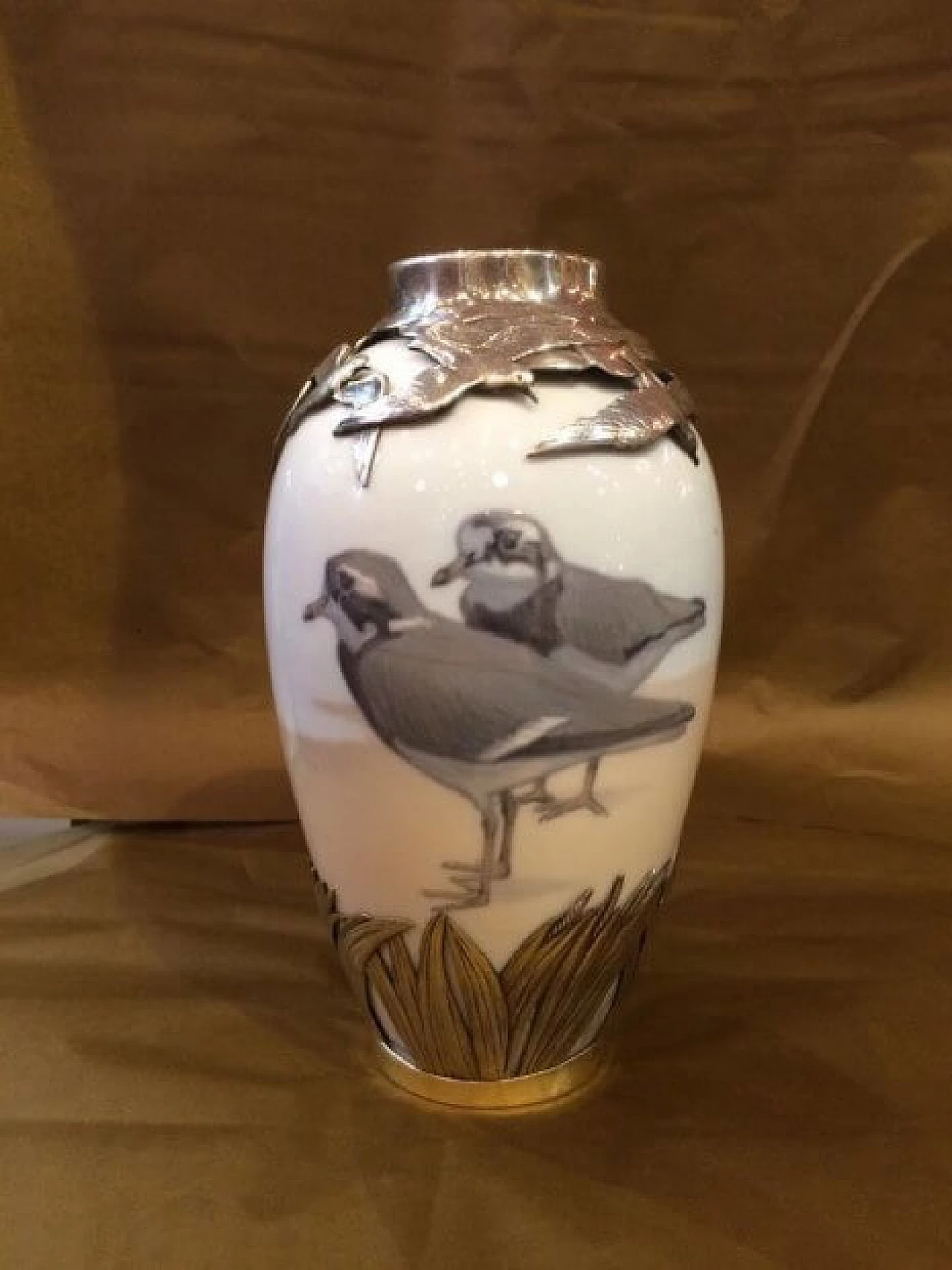 Vase in ceramic and silver by Royal Copenhagen, 10s 1267756