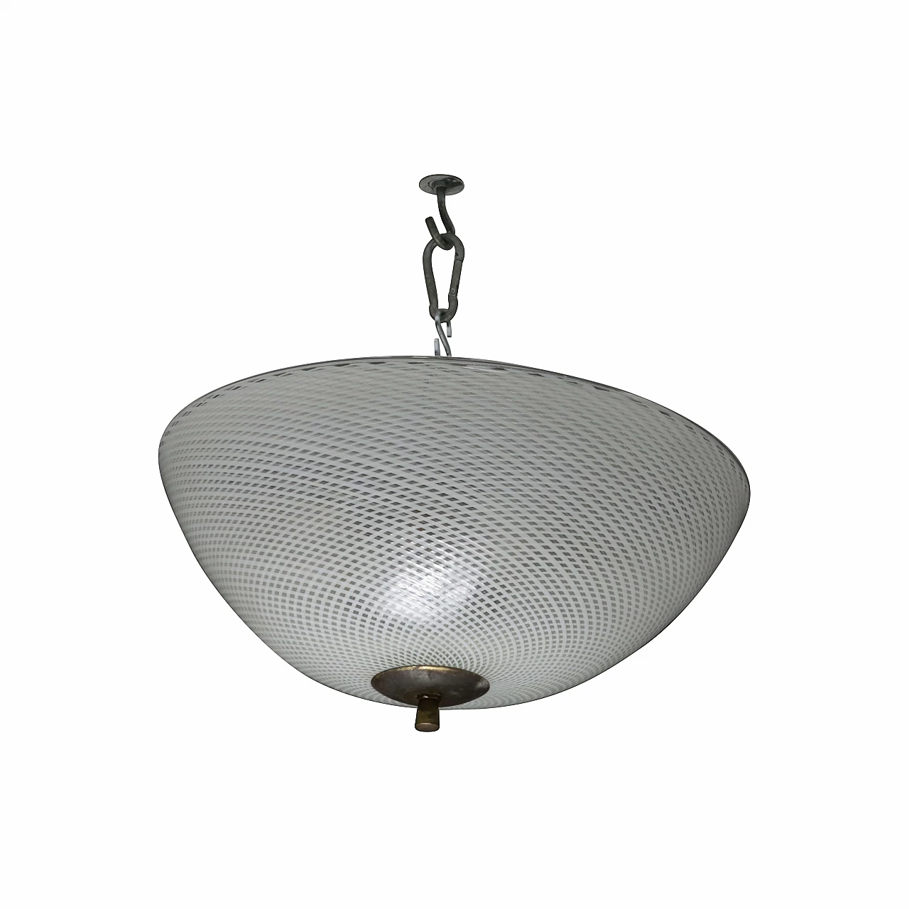 Lampada da soffitto in vetro a reticello di Venini, anni '40 1268181