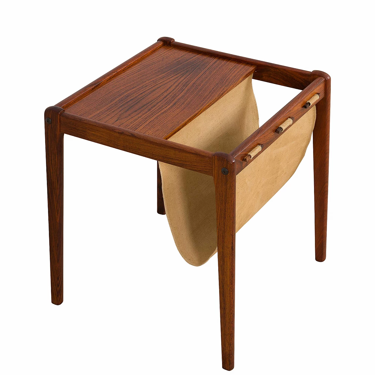 Danish rosewood side table with magazine holder by Furbo, 1960s 1268307