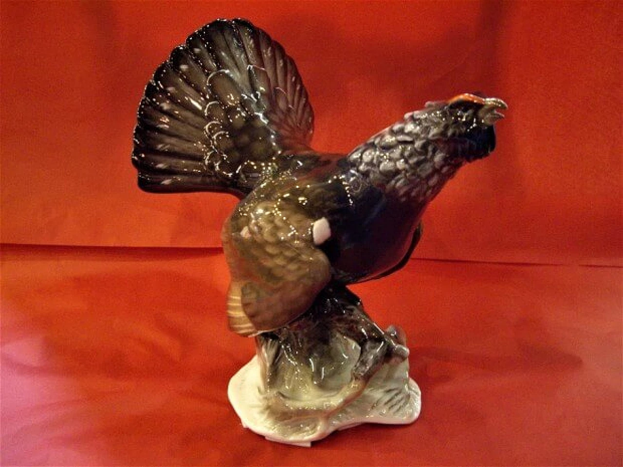 Scultura di un gallo cedrone in porcellana di F. Heidenreich per Rosenthal, anni '60 1268349