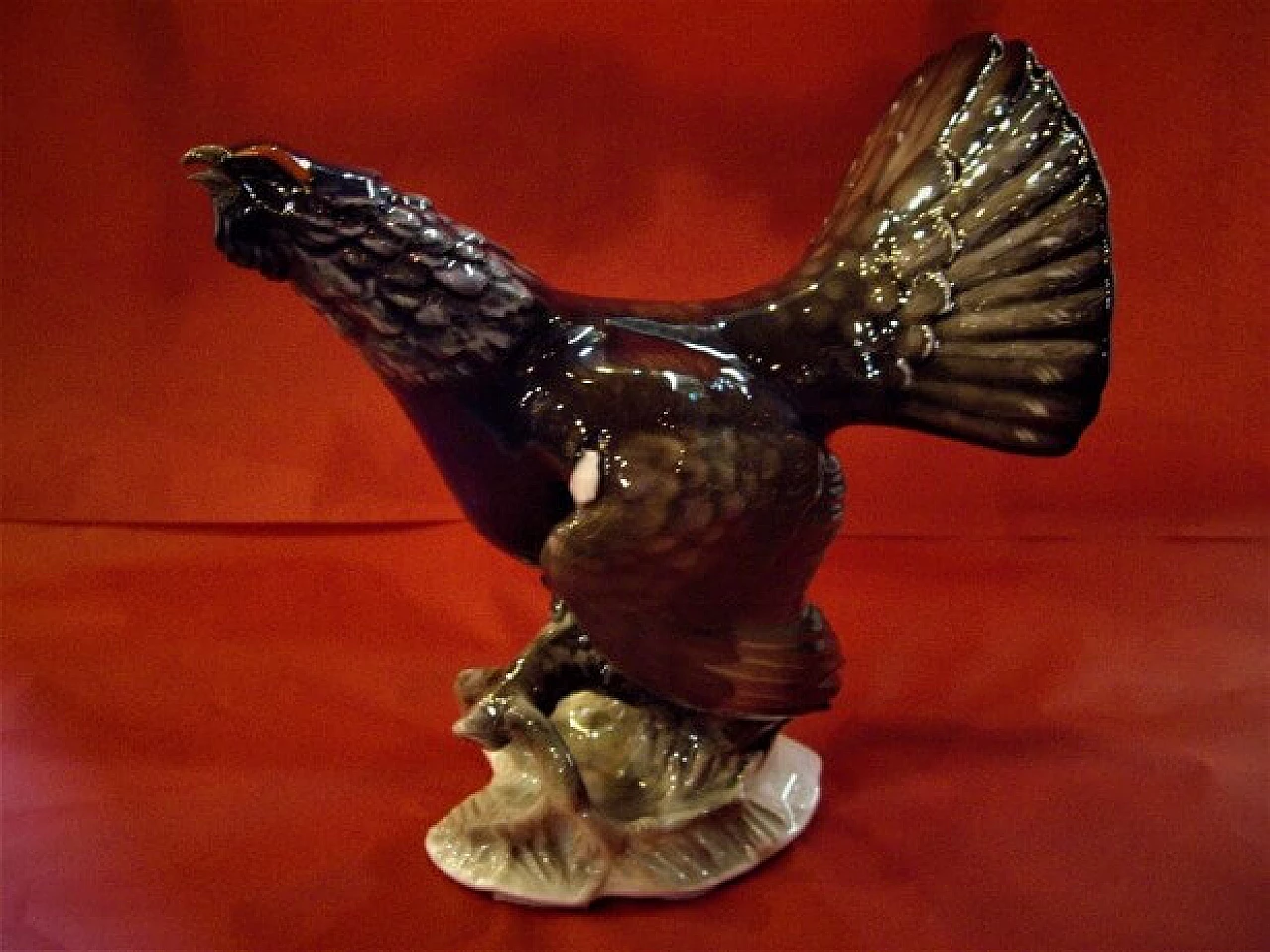 Scultura di un gallo cedrone in porcellana di F. Heidenreich per Rosenthal, anni '60 1268350