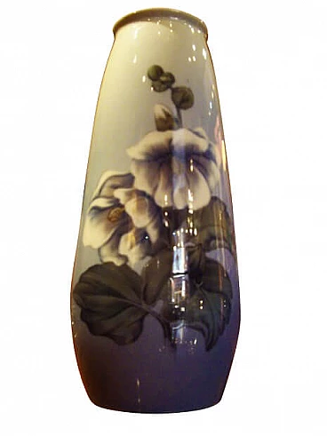 Vase with camellias in porcelain by Royal Copenhagen, 20s