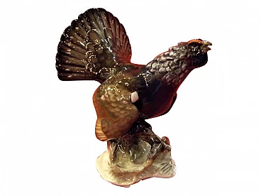 Sculpture of a grouse in porcelain by F. Heidenreich for Rosenthal, 60s