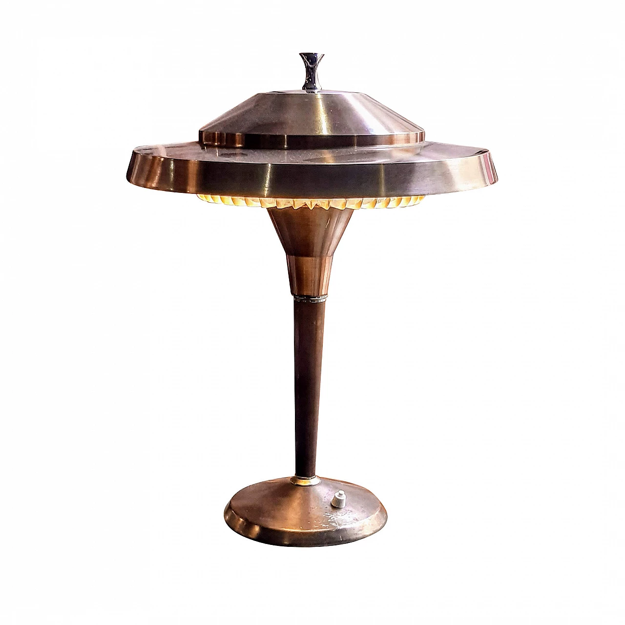 Ministerial table lamp in metal, 40s 1268727