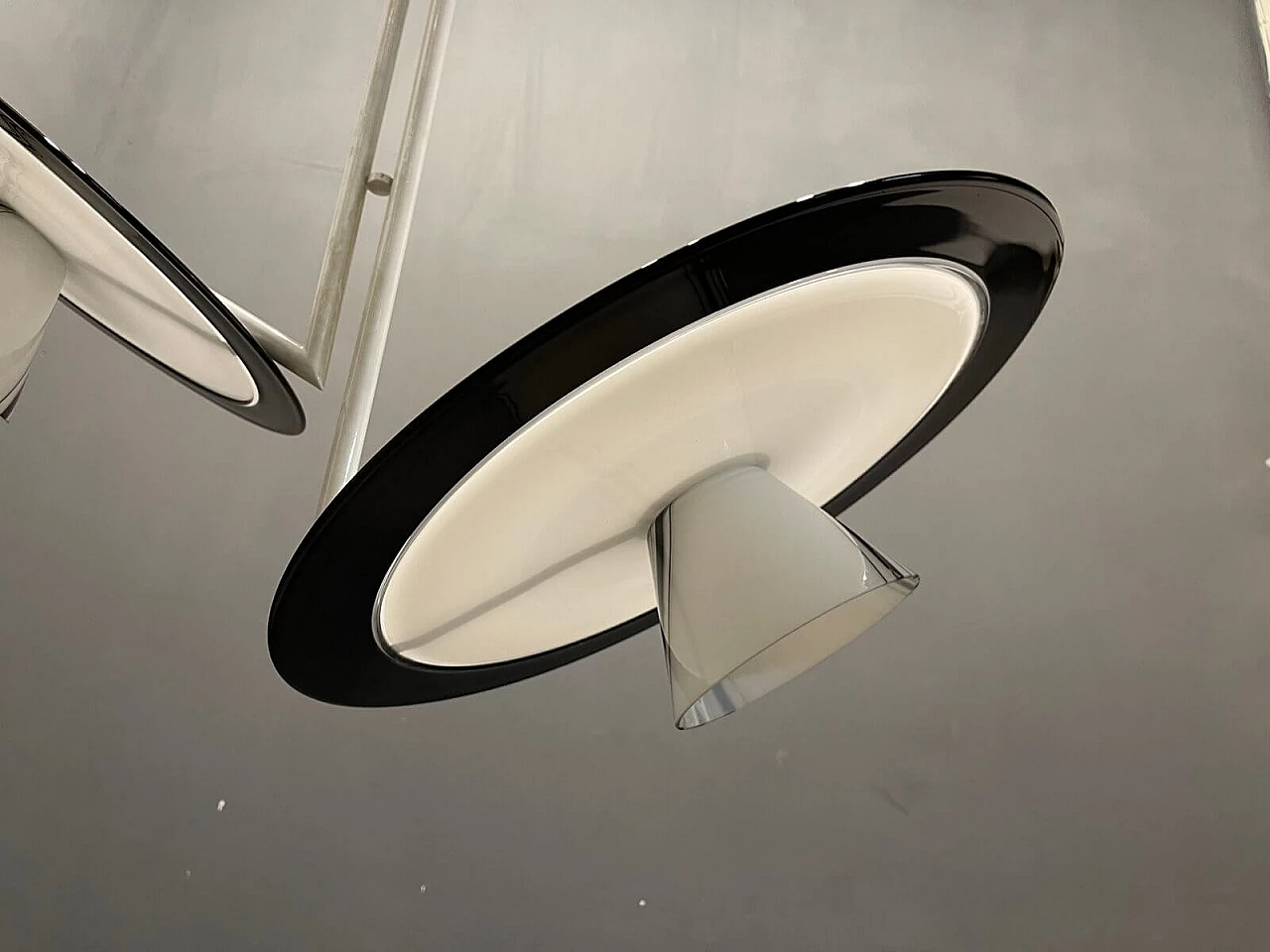 Black and white Murano glass ceiling lamp, 70s 1268812