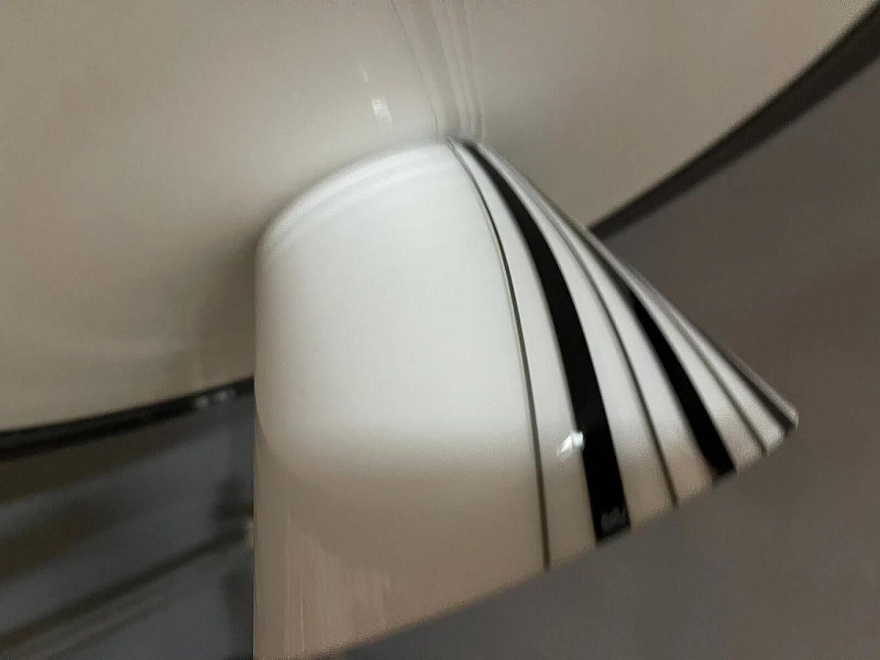 Lampada da soffitto in vetro di Murano bianco e nero, anni '70 1268814