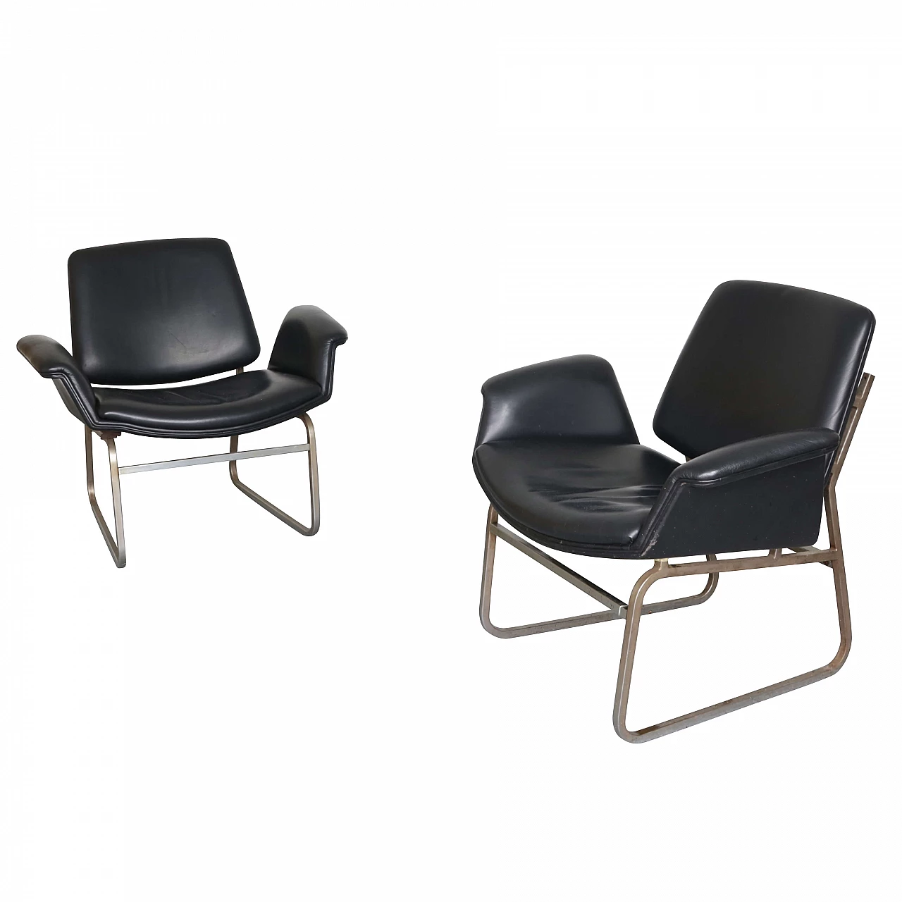 Pair of Double Shell armchairs by Illum Wikkelsoe for Arflex, 1950s 1268942
