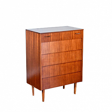 Chest of drawers in teak and brass by Avalon, 60s