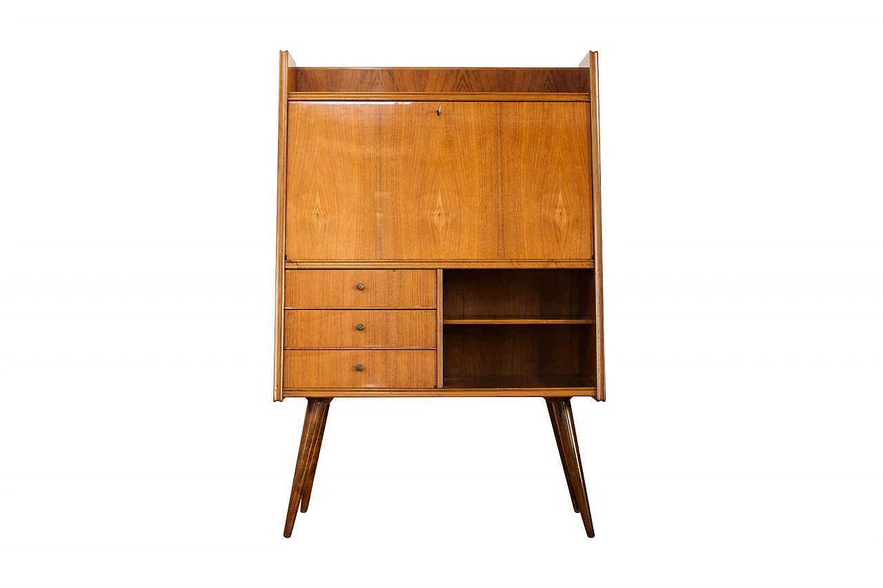 Cabinet with flap in blond wood, 50s 1269087