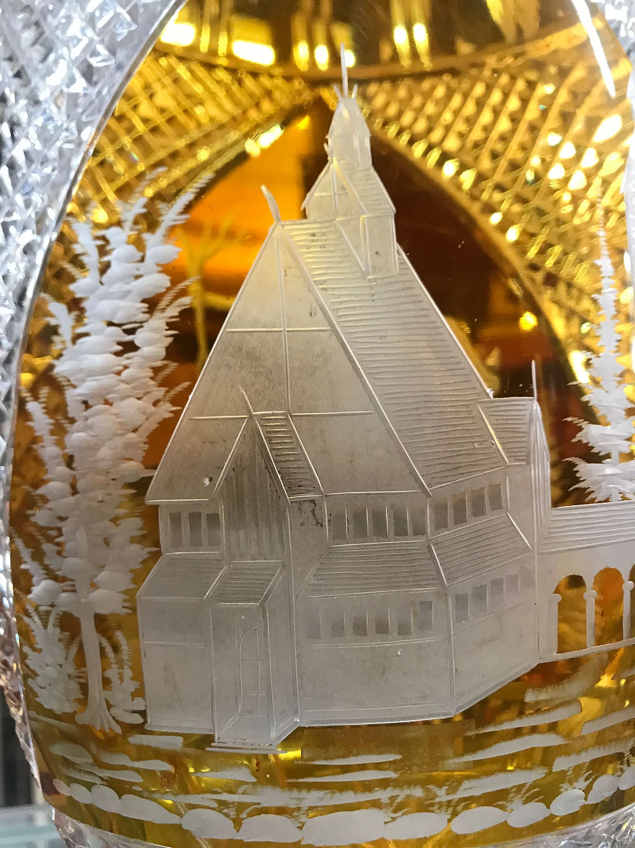 Vase in crystal with decoration, 40s 1269479