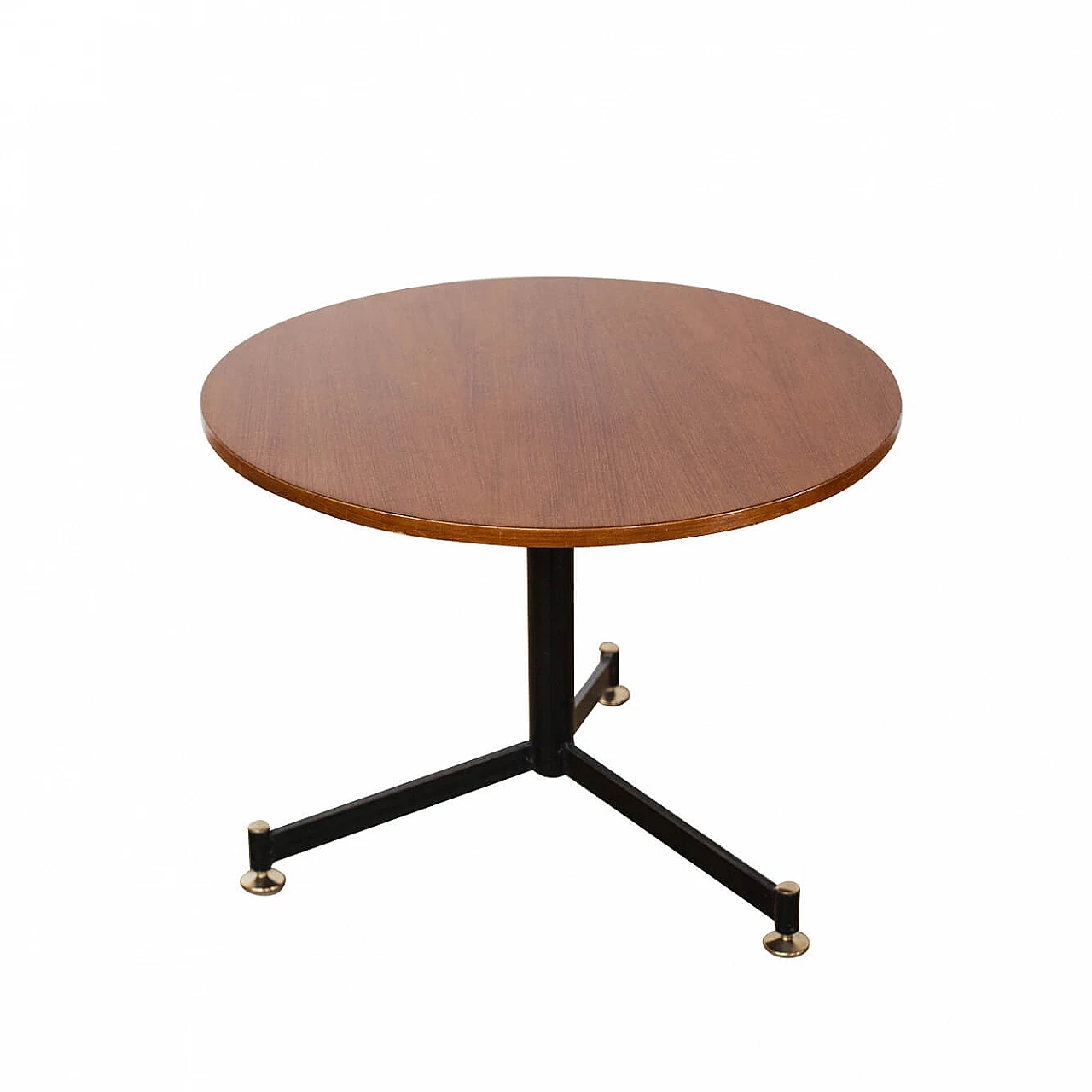 Tavolino con piano in legno rotondo, anni ‘60 1270308