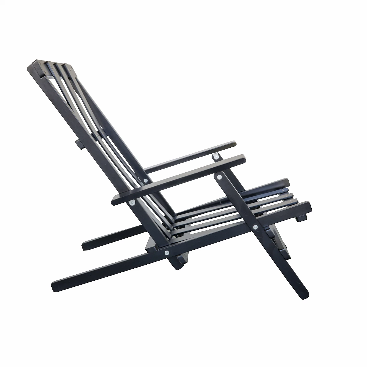 Sedia a sdraio di Dino Gavina in legno laccato nero, anni '70 1270414